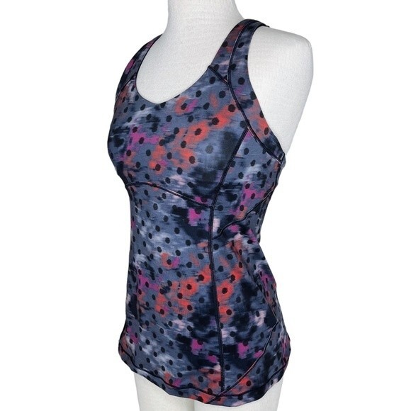 Lululemon Kanto Catch Me Tank sz 6 * Windy Blooms Regal Plum Multi Dot Print Top - Picture 2 of 6